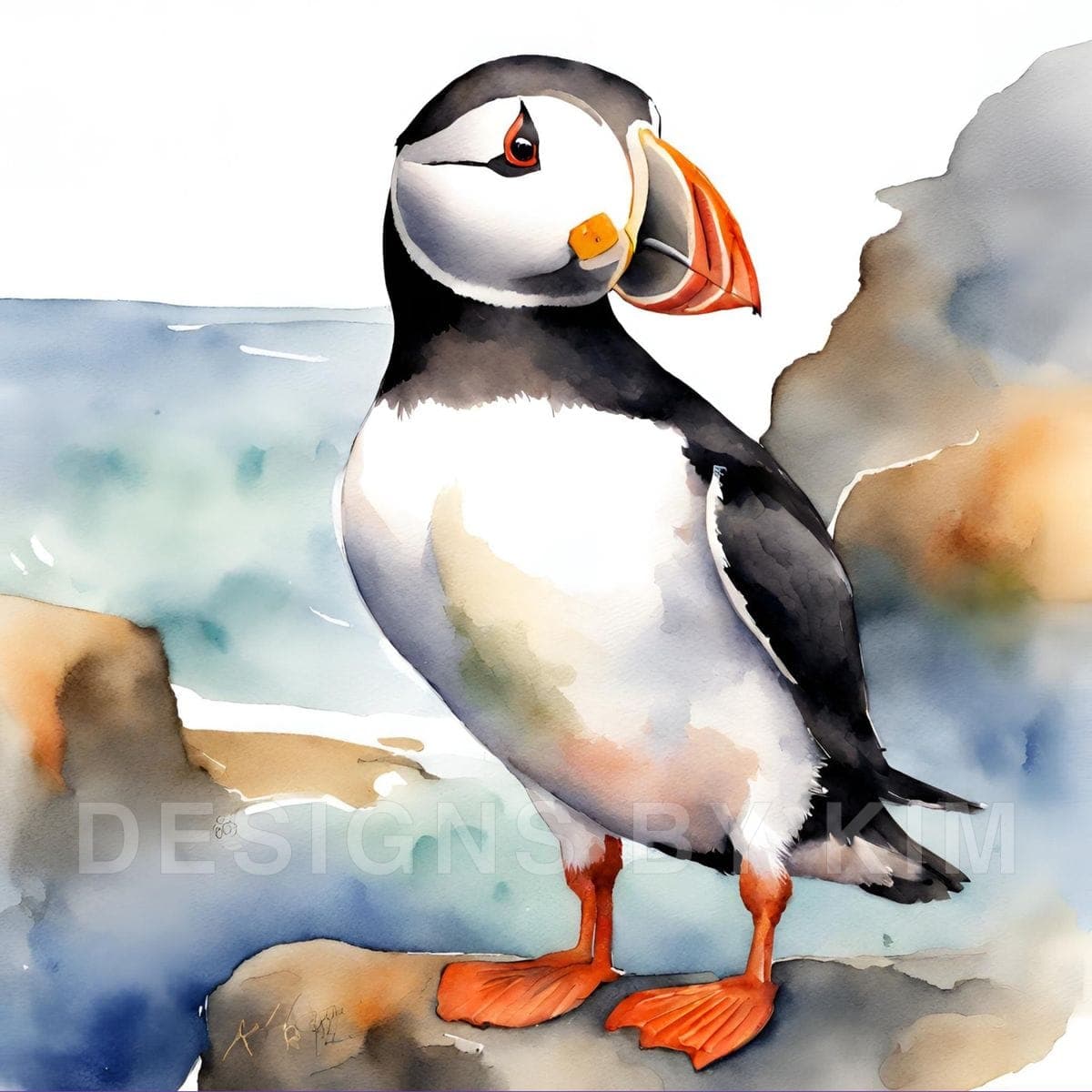 Pablo the Puffin – Art Print Only, fine art print