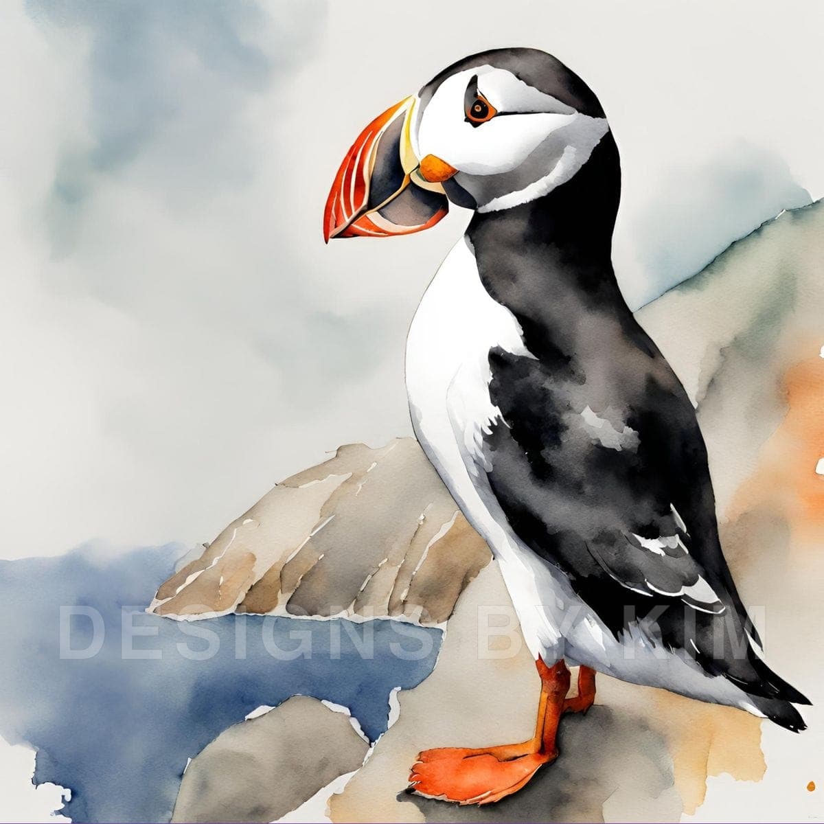 Paul the Puffin – Art Print Only, fine art print