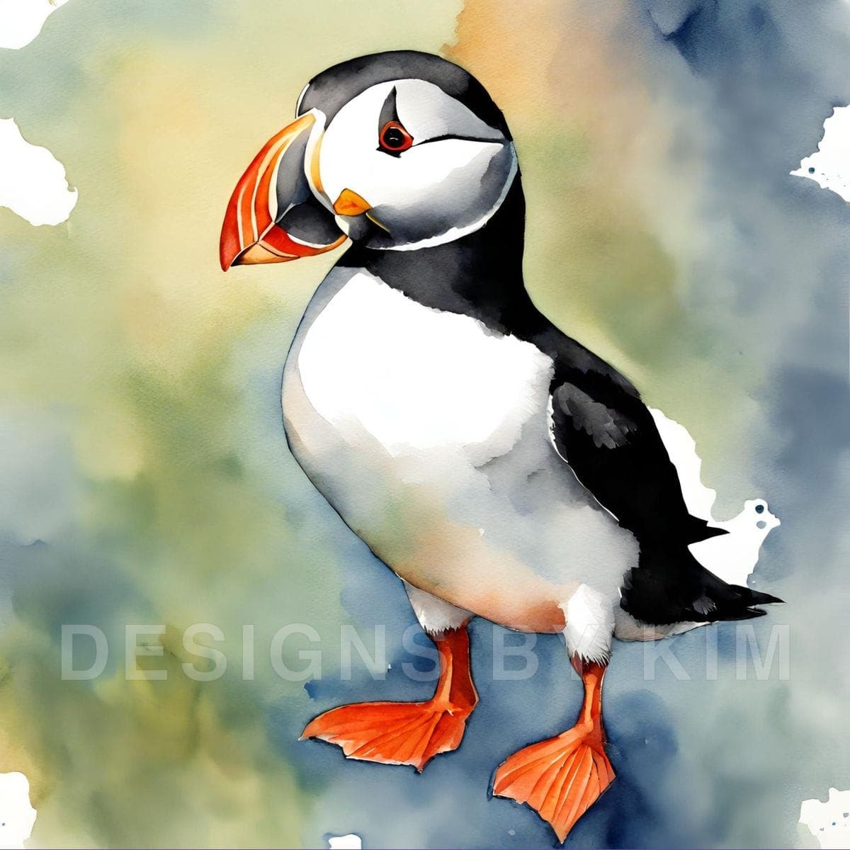 Peter the Puffin – Art Print Only, fine art print