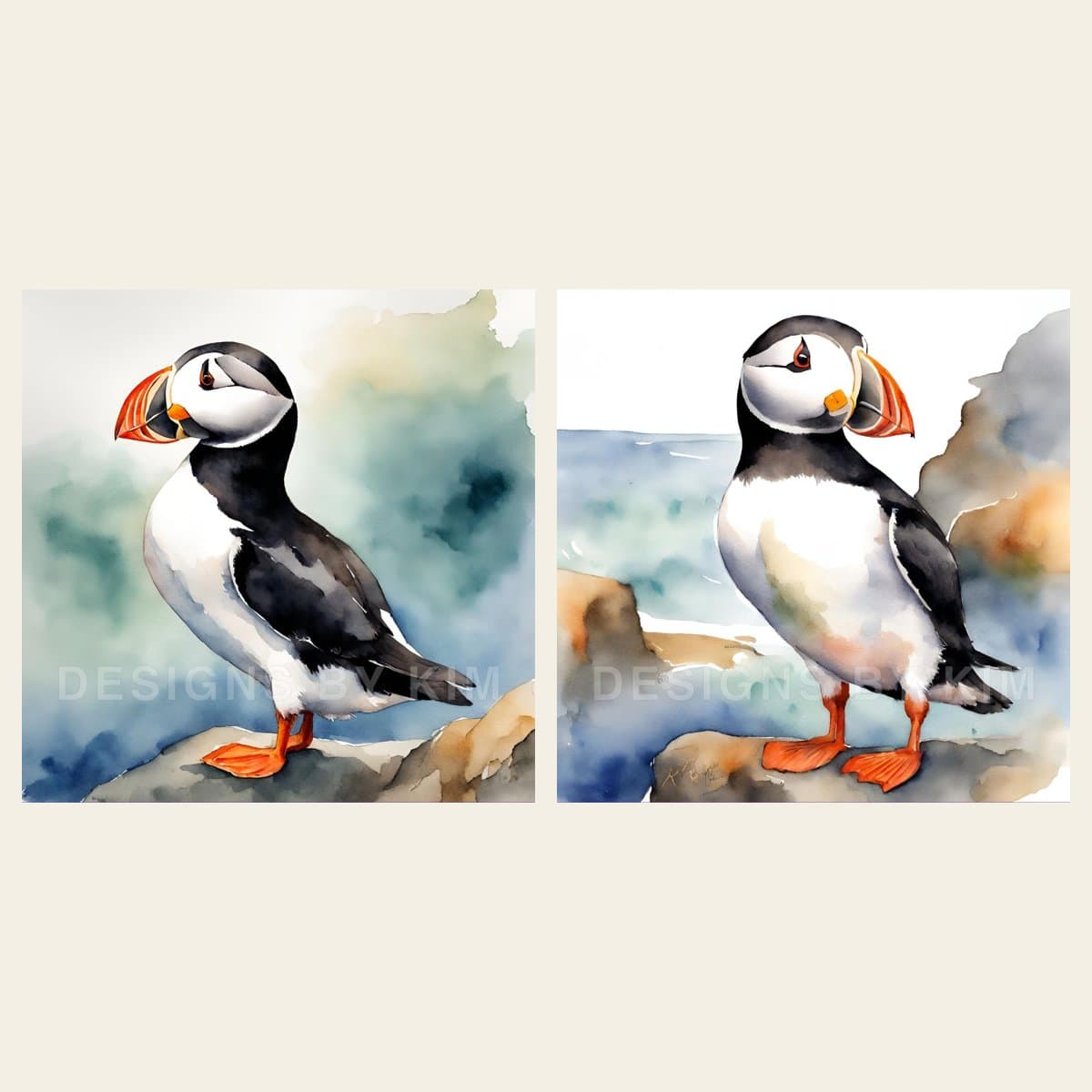 Puffin Pair – Art Prints, fine art print
